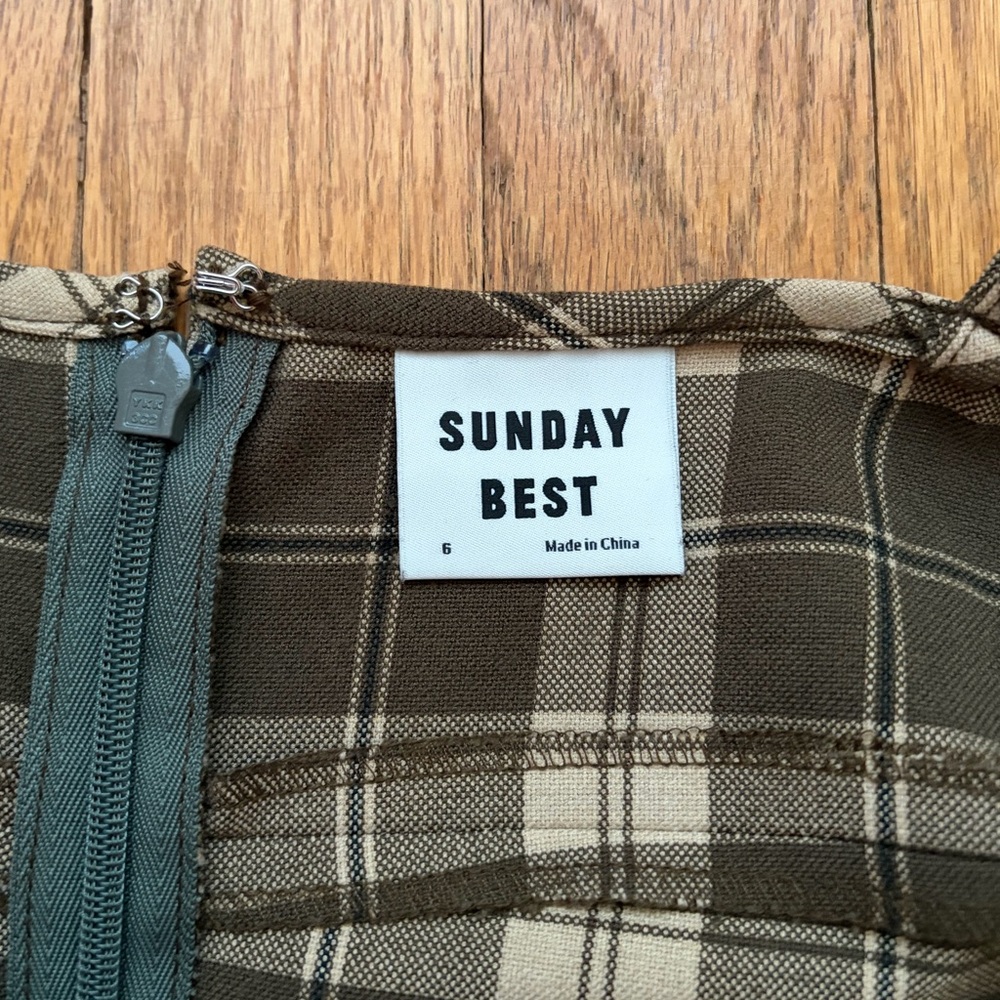 Aritzia Green Plaid Minidress - Picture 3 of 4